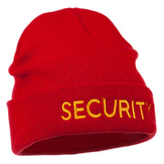 Security Embroidered Long Knitted Beanie