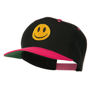 Smile Face Embroidered Two Tone Cap