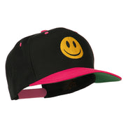 Smile Face Embroidered Two Tone Cap