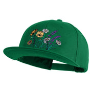 Wildflower Bouquet Embroidered 6 Panel High Profile Structured Snapback - Kelly OSFM