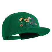 Wildflower Bouquet Embroidered 6 Panel High Profile Structured Snapback - Kelly OSFM