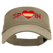 Spain Love Embroidered Cotton Twill Sun Visor