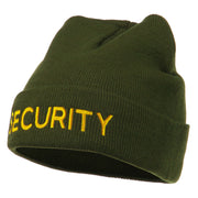 Security Embroidered Long Knitted Beanie