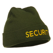 Security Embroidered Long Knitted Beanie