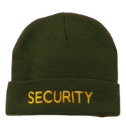 Security Embroidered Long Knitted Beanie