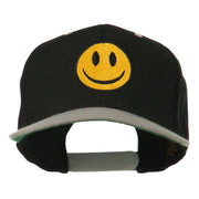 Smile Face Embroidered Two Tone Cap