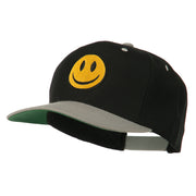 Smile Face Embroidered Two Tone Cap