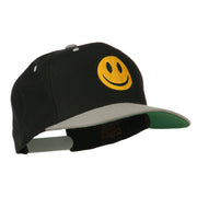 Smile Face Embroidered Two Tone Cap