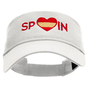 Spain Love Embroidered Cotton Twill Sun Visor