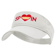 Spain Love Embroidered Cotton Twill Sun Visor