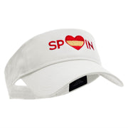 Spain Love Embroidered Cotton Twill Sun Visor