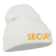 Security Embroidered Long Knitted Beanie