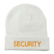 Security Embroidered Long Knitted Beanie