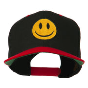 Smile Face Embroidered Two Tone Cap