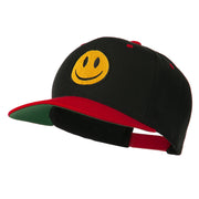 Smile Face Embroidered Two Tone Cap