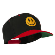 Smile Face Embroidered Two Tone Cap