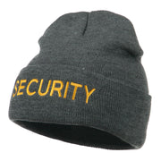 Security Embroidered Long Knitted Beanie