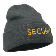 Security Embroidered Long Knitted Beanie