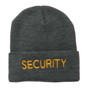 Security Embroidered Long Knitted Beanie