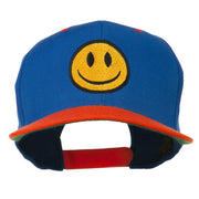 Smile Face Embroidered Two Tone Cap