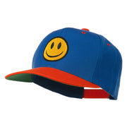 Smile Face Embroidered Two Tone Cap