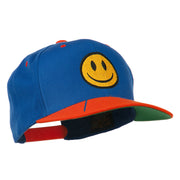 Smile Face Embroidered Two Tone Cap