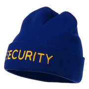 Security Embroidered Long Knitted Beanie