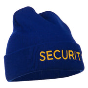 Security Embroidered Long Knitted Beanie