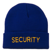 Security Embroidered Long Knitted Beanie