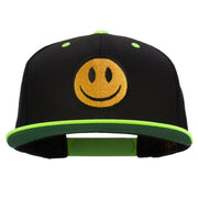 Smile Face Embroidered Two Tone Cap