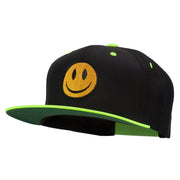 Smile Face Embroidered Two Tone Cap