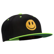 Smile Face Embroidered Two Tone Cap