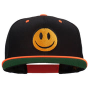 Smile Face Embroidered Two Tone Cap