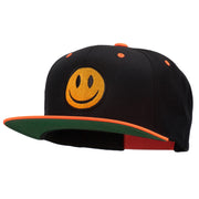 Smile Face Embroidered Two Tone Cap