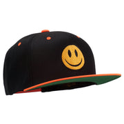 Smile Face Embroidered Two Tone Cap