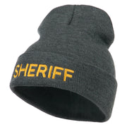 Sheriff Military Embroidered Long Cuff Beanie