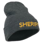 Sheriff Military Embroidered Long Cuff Beanie