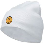 Smile Face Embroidered Short Beanie