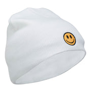 Smile Face Embroidered Short Beanie