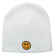 Smile Face Embroidered Short Beanie