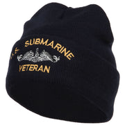 US Submarine Veteran Military Embroidered Long Beanie