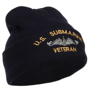 US Submarine Veteran Military Embroidered Long Beanie