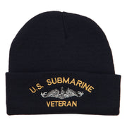 US Submarine Veteran Military Embroidered Long Beanie