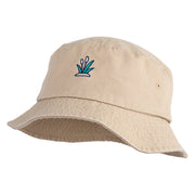 Cattails Embroidered Unisex Multipurpose Crushable Cotton Twill Bucket Hat - Khaki M