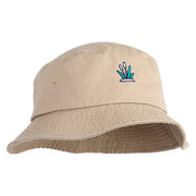 Cattails Embroidered Unisex Multipurpose Crushable Cotton Twill Bucket Hat - Khaki M