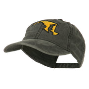 Maryland State Map Embroidered Washed Cap