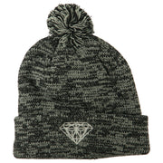 Small Diamond Embroidered Pom Beanie