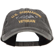 US Submarine Veteran Military Embroidered Washed Cap