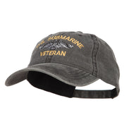 US Submarine Veteran Military Embroidered Washed Cap