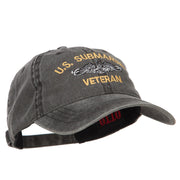 US Submarine Veteran Military Embroidered Washed Cap